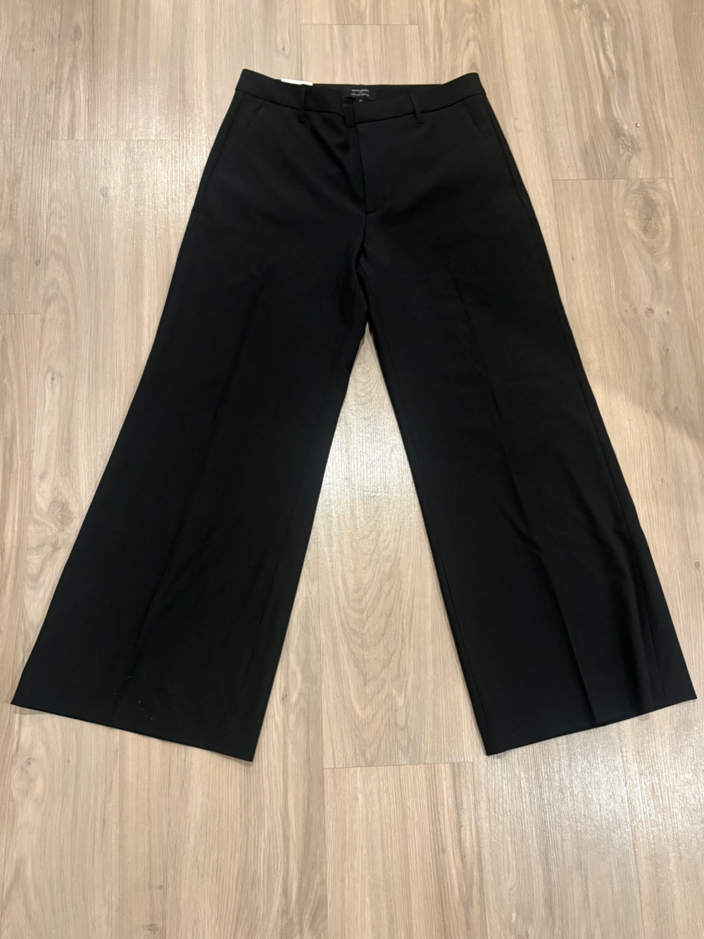Banana Republic Wide-Leg Sculpted Stretch Trousers Black Size 12 NWT